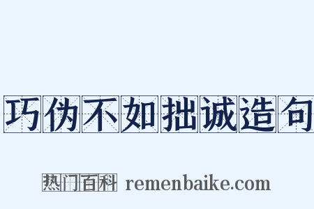 巧伪不如拙诚造句是什么意思的图片